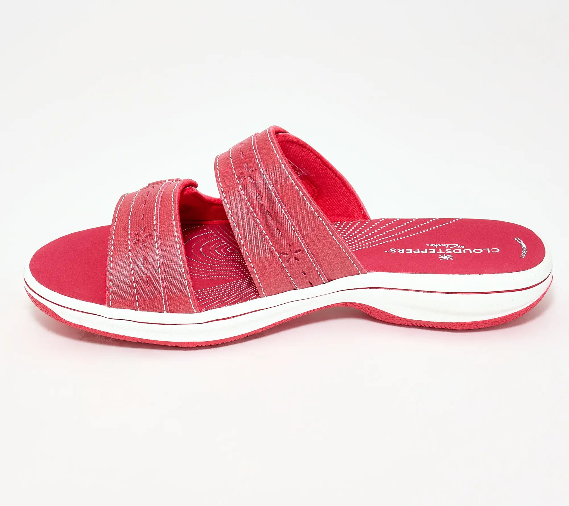 Clarks Cloudsteppers Adjustable Slide Sandals in Breeze Rosa