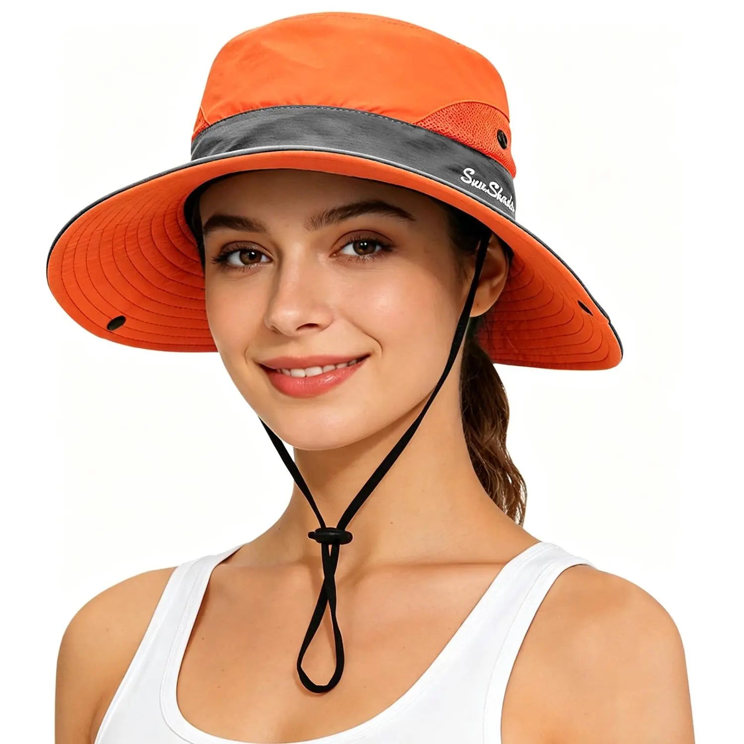 Women's Wide Brim Sun Protection Boonie Hat for Summer Activities - Adjustable, Quick-Dry, Breathable Polyester, Fits Head Circumference 21"-22.8