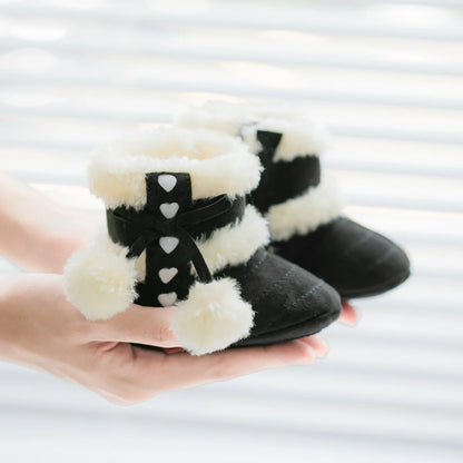 Infant Winter Booties - Warm Slip-On Snow Boots for Newborns and Toddlers (3-18 Months)