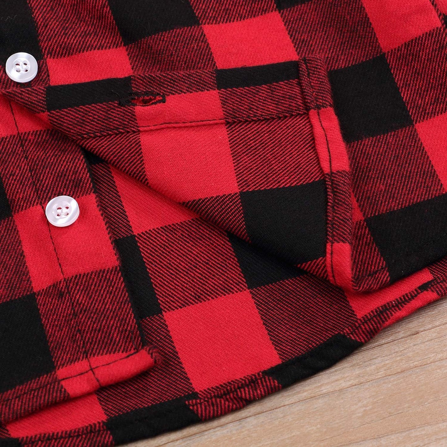 Children's Long Sleeve Red Plaid Flannel Shirt for Boys and Girls, Sizes NB-6T