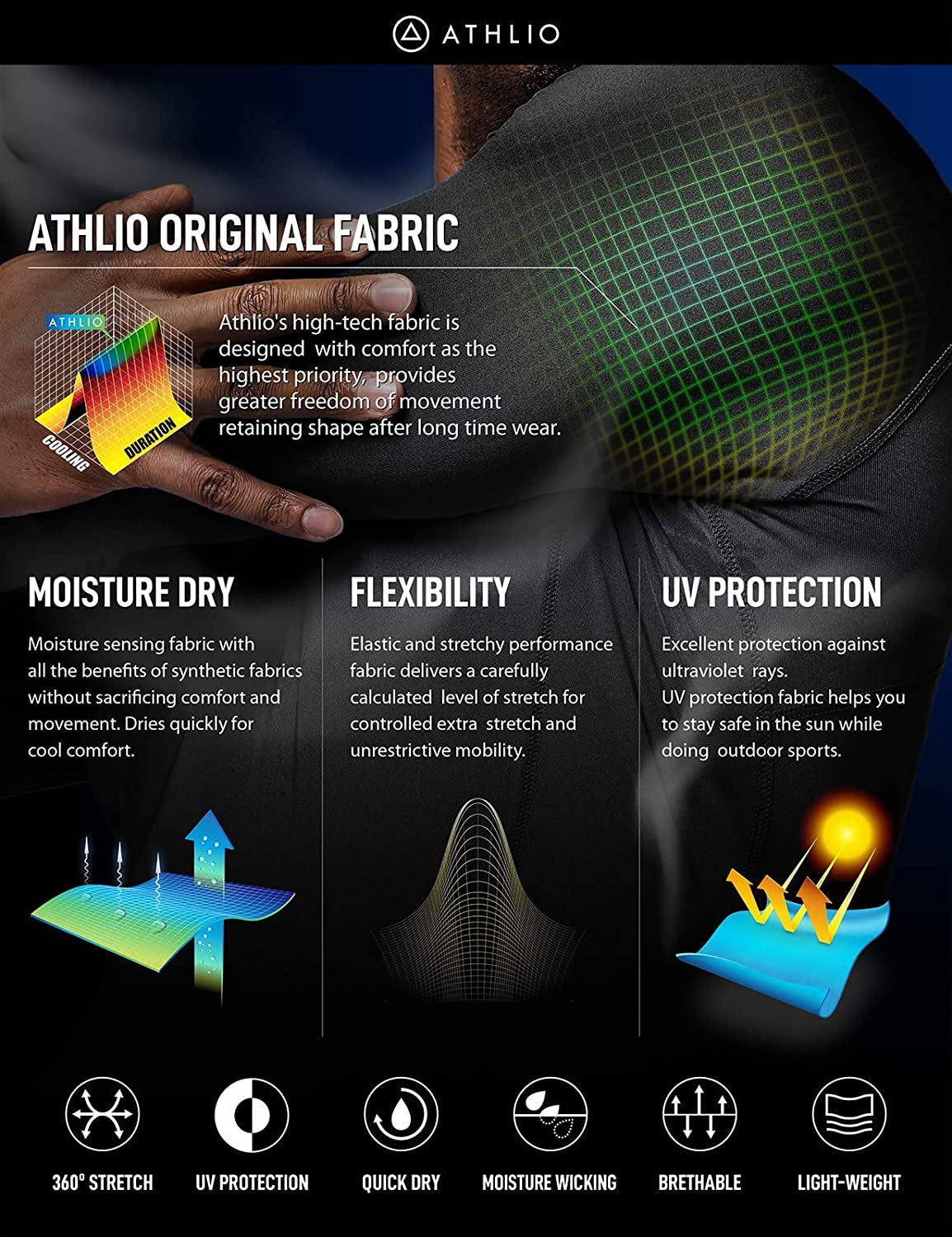 Men's UPF 50+ Long Sleeve Compression Rash Guard for Water Sports and Athletic Performance
