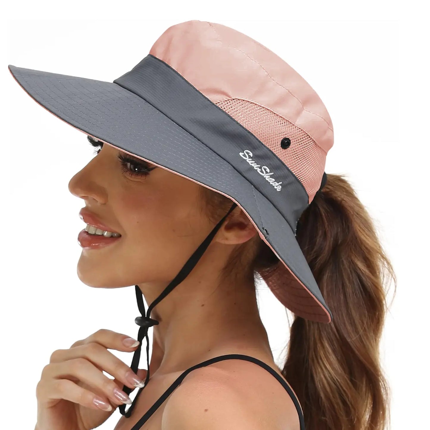 Women's Wide Brim Sun Protection Boonie Hat for Summer Activities - Adjustable, Quick-Dry, Breathable Polyester, Fits Head Circumference 21"-22.8