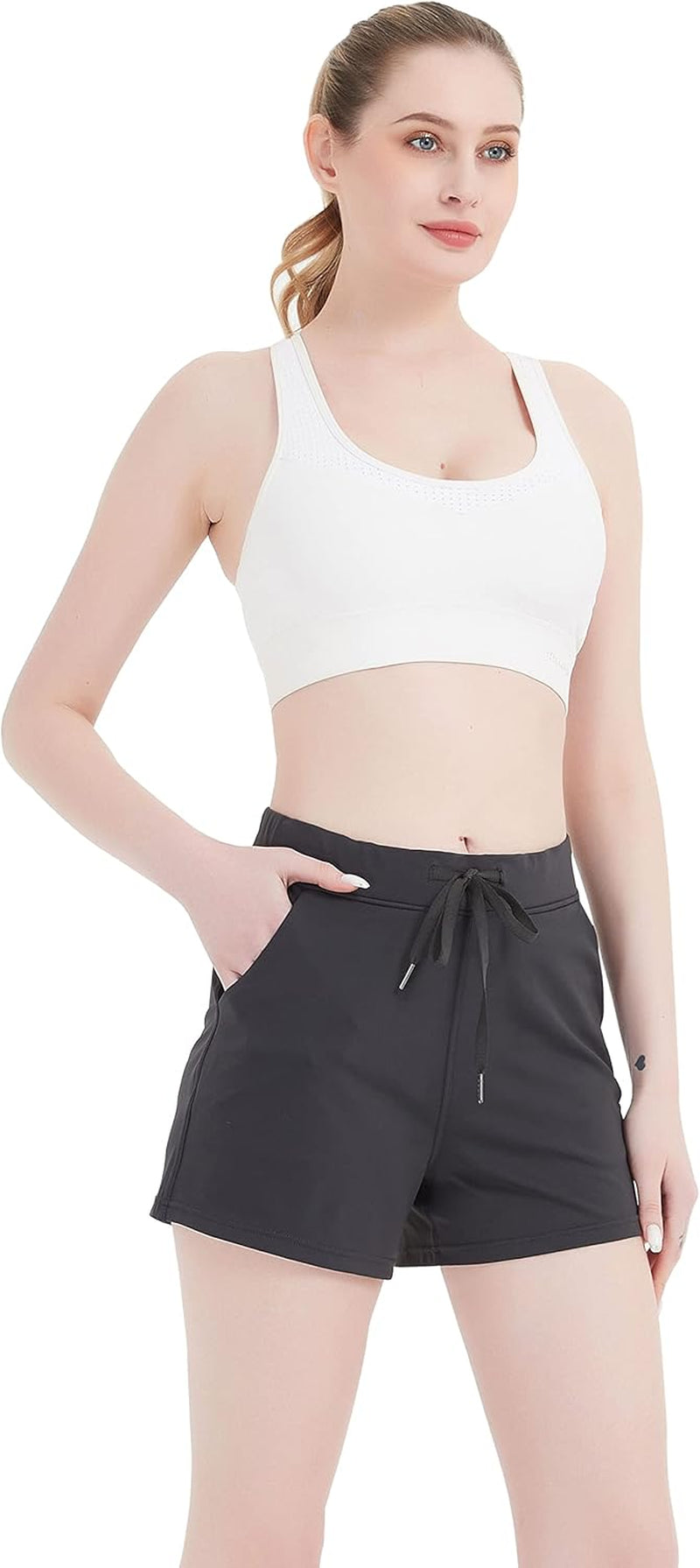 Women's 2-in-1 Active Running Shorts with Pockets for Yoga and Gym Workouts