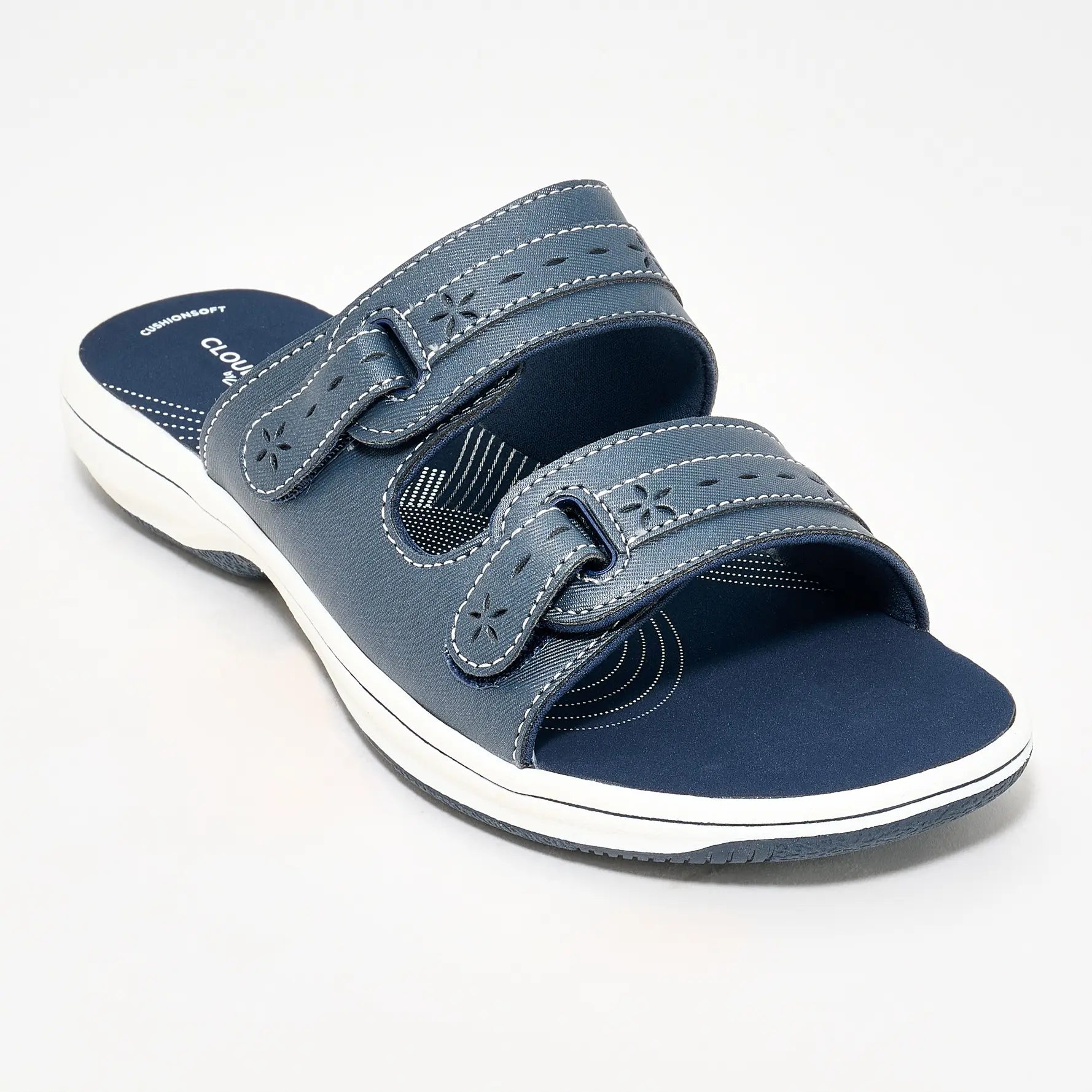 Clarks Cloudsteppers Adjustable Slide Sandals in Breeze Rosa