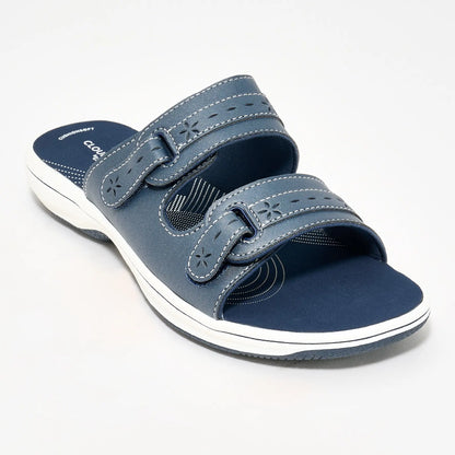 Clarks Cloudsteppers Adjustable Slide Sandals in Breeze Rosa
