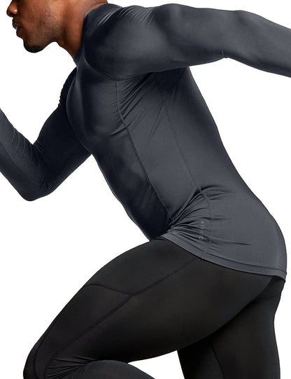 Men's UPF 50+ Long Sleeve Compression Rash Guard for Water Sports and Athletic Performance