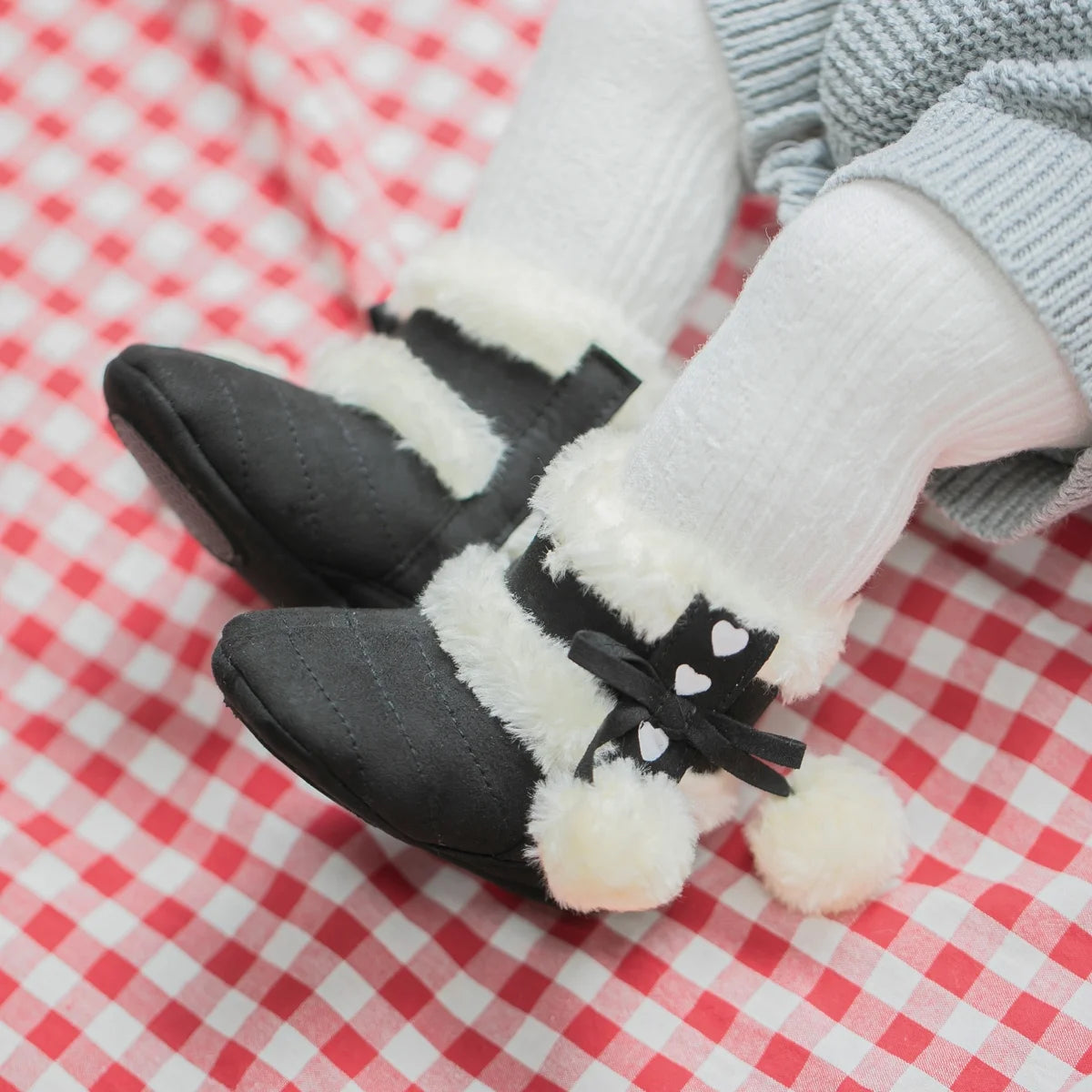 Infant Winter Booties - Warm Slip-On Snow Boots for Newborns and Toddlers (3-18 Months)