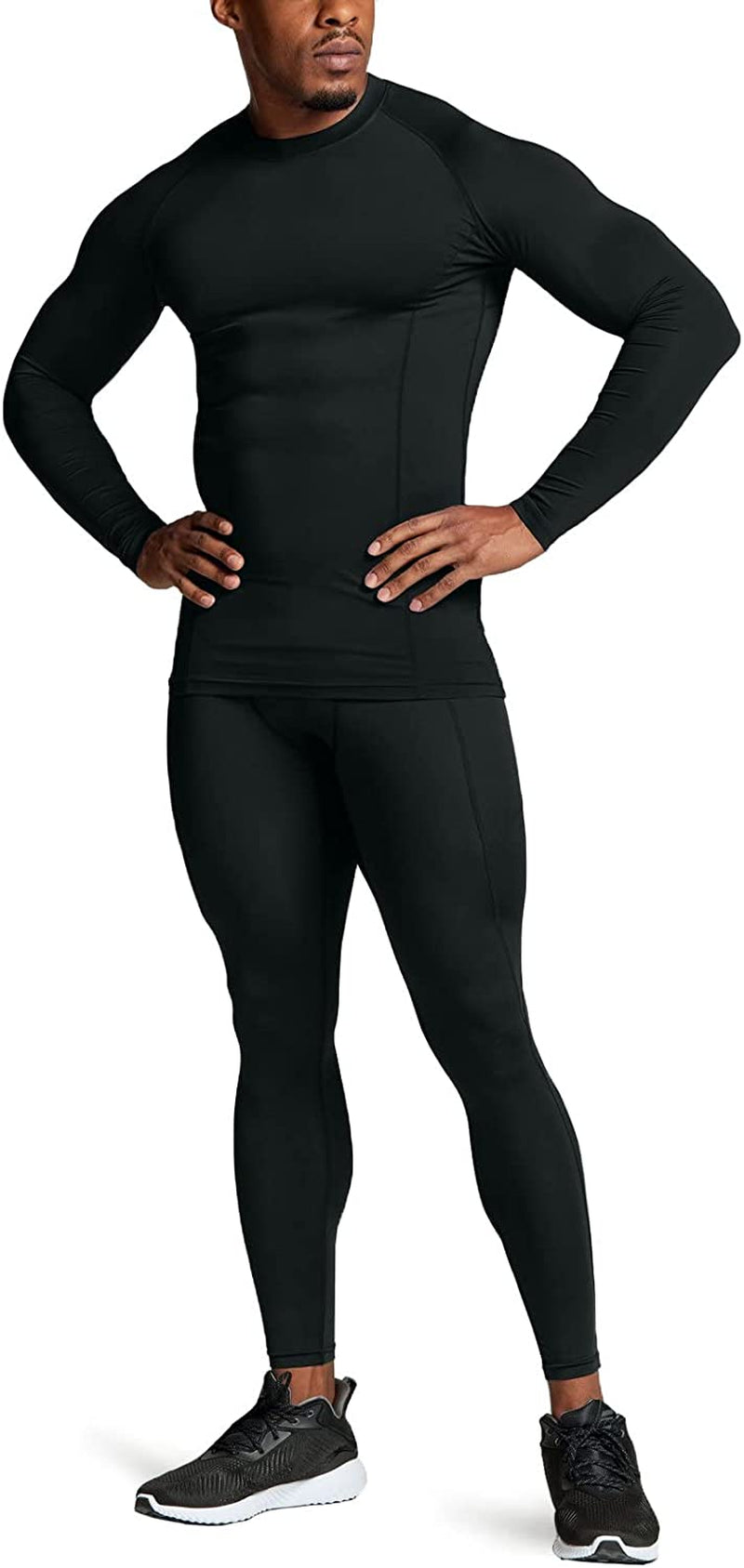 Men's UPF 50+ Long Sleeve Compression Rash Guard for Water Sports and Athletic Performance