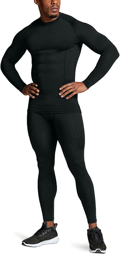 Men's UPF 50+ Long Sleeve Compression Rash Guard for Water Sports and Athletic Performance