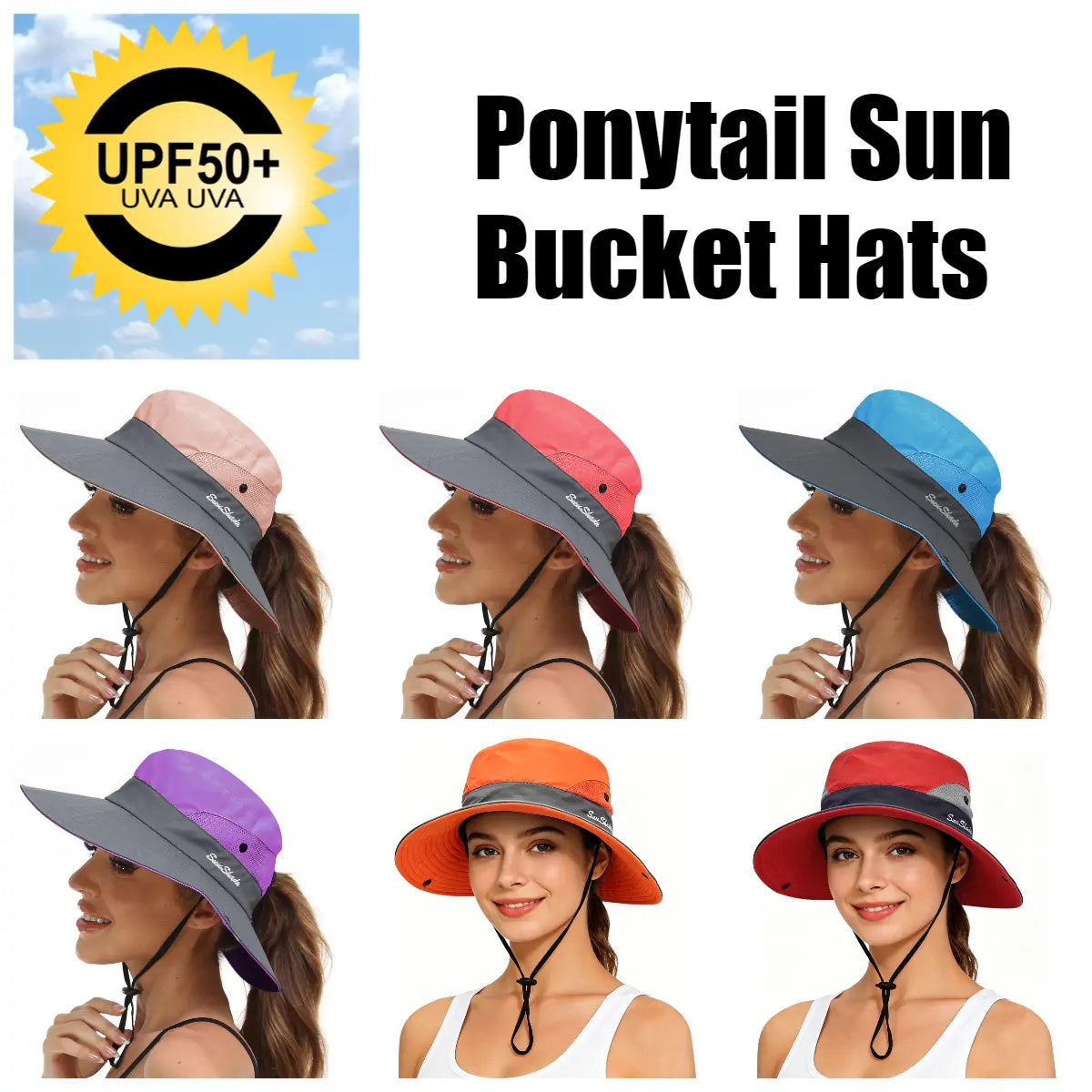 Women's Wide Brim Sun Protection Boonie Hat for Summer Activities - Adjustable, Quick-Dry, Breathable Polyester, Fits Head Circumference 21"-22.8