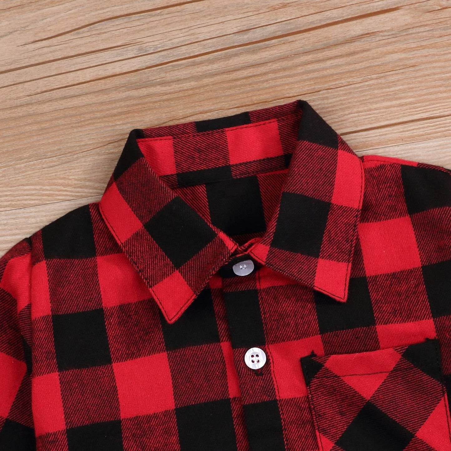 Children's Long Sleeve Red Plaid Flannel Shirt for Boys and Girls, Sizes NB-6T