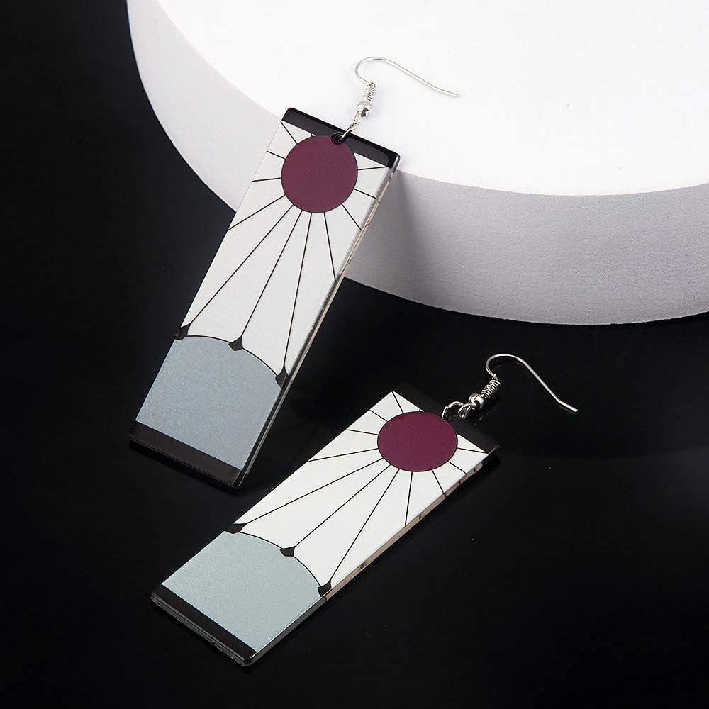 Kamado Tanjiro Hanafuda Earrings - Kimetsu No Yaiba Cosplay Accessories for Women and Girls