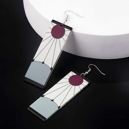 Kamado Tanjiro Hanafuda Earrings - Kimetsu No Yaiba Cosplay Accessories for Women and Girls