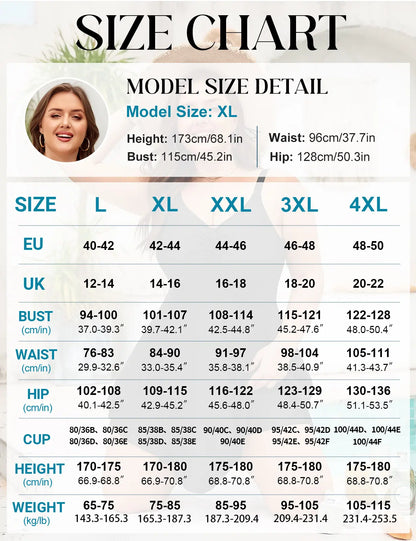 UMIPUBO Women's Plus Size Retro One-Piece Swimsuit with Skirt, Push-Up V-Neck and Ruffle Details, Includes Shorts for Summer Swimwear