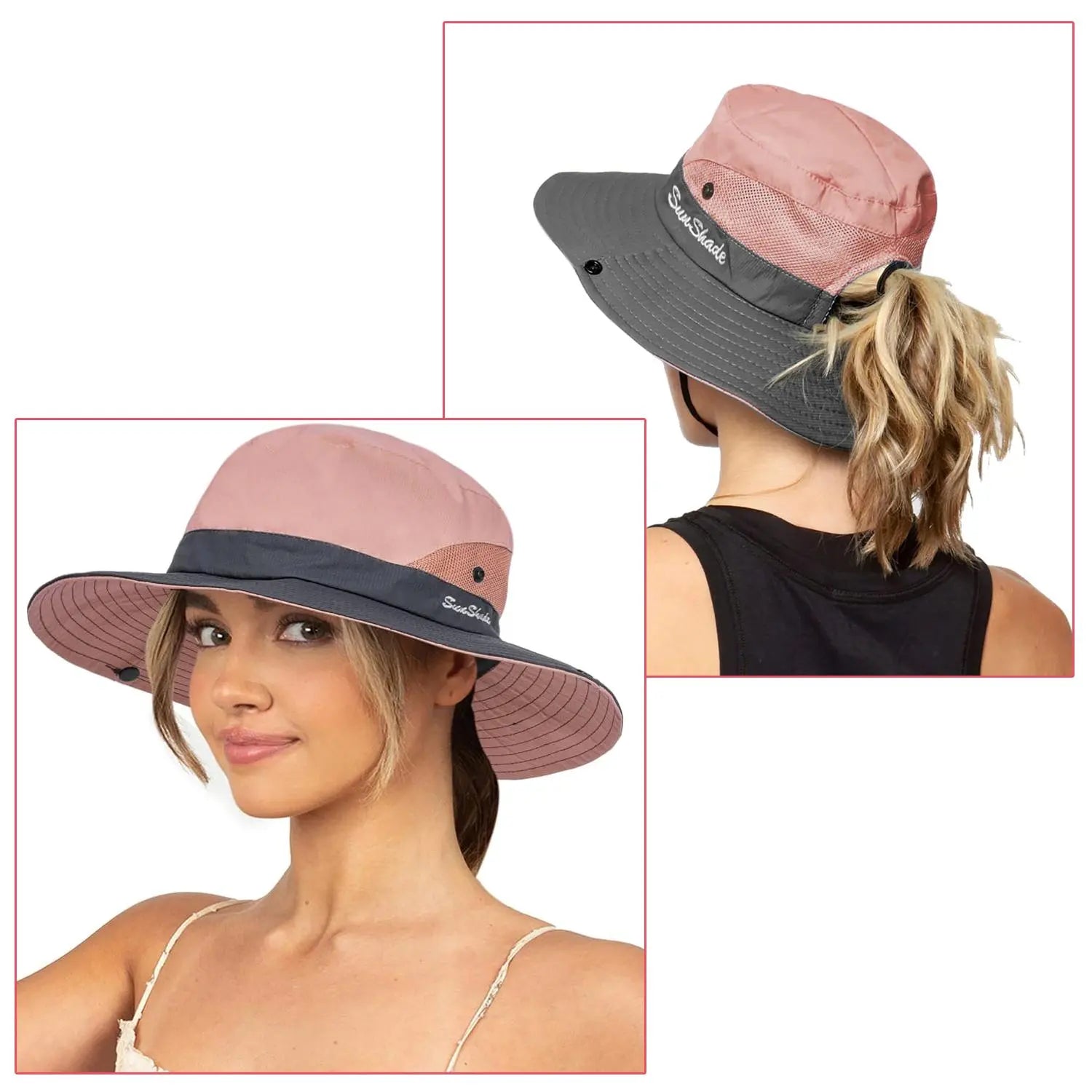 Women's Wide Brim Sun Protection Boonie Hat for Summer Activities - Adjustable, Quick-Dry, Breathable Polyester, Fits Head Circumference 21"-22.8