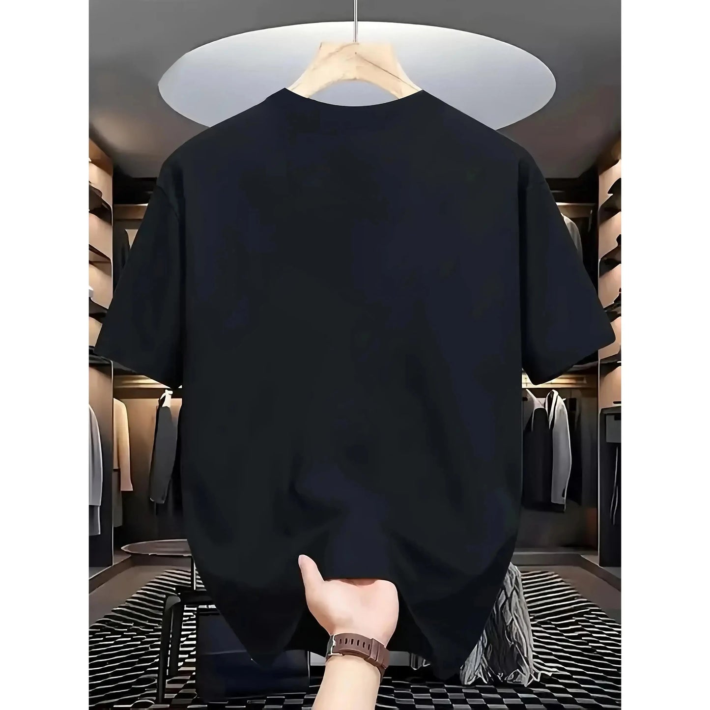 Men's Athletic Graphic Loose-Fit Short-Sleeve Round Neck T-Shirt - Blue Baseball-Style Casual Sportswear, Soft and Breathable Vintage-Inspired Summer Top