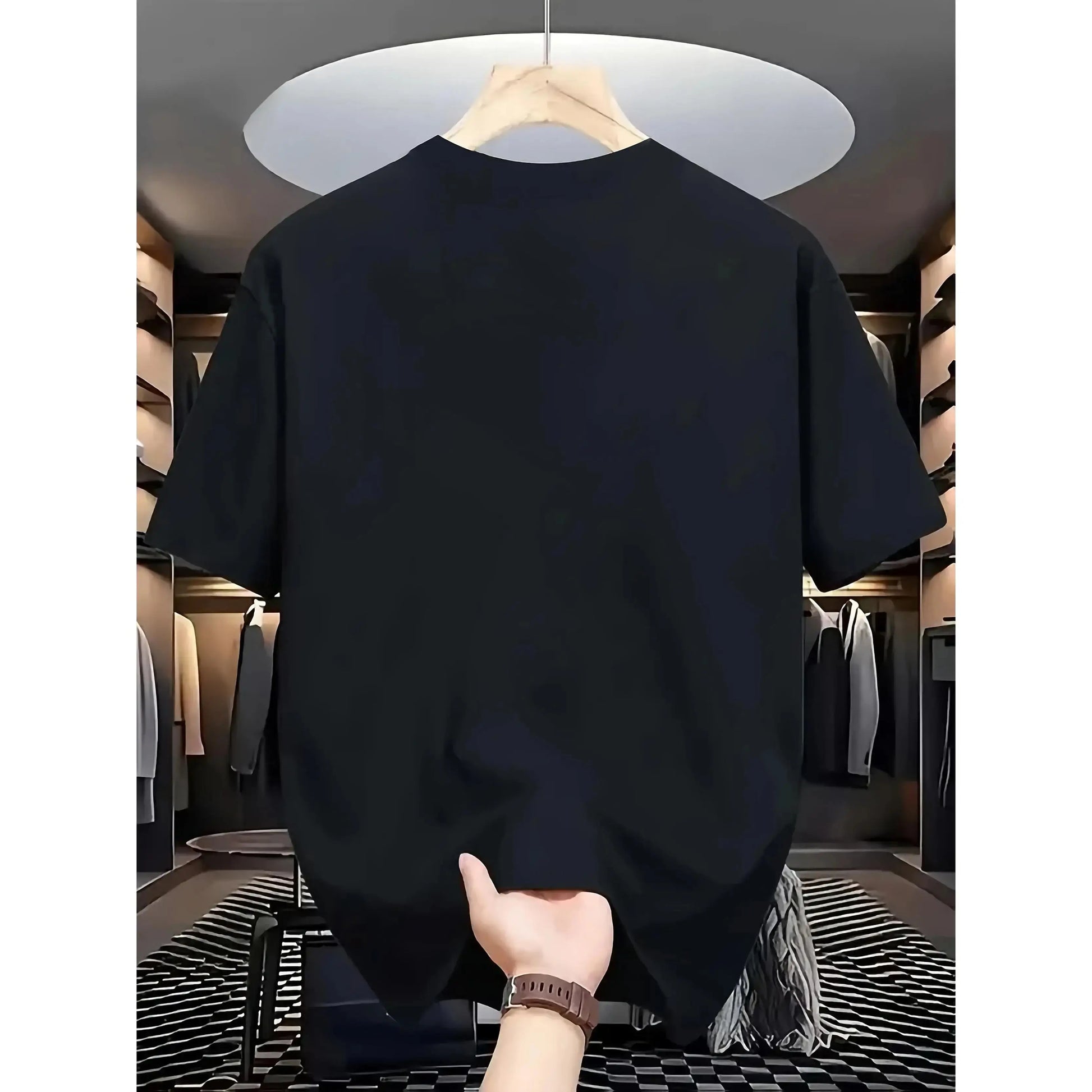 Men's Athletic Graphic Loose-Fit Short-Sleeve Round Neck T-Shirt - Blue Baseball-Style Casual Sportswear, Soft and Breathable Vintage-Inspired Summer Top