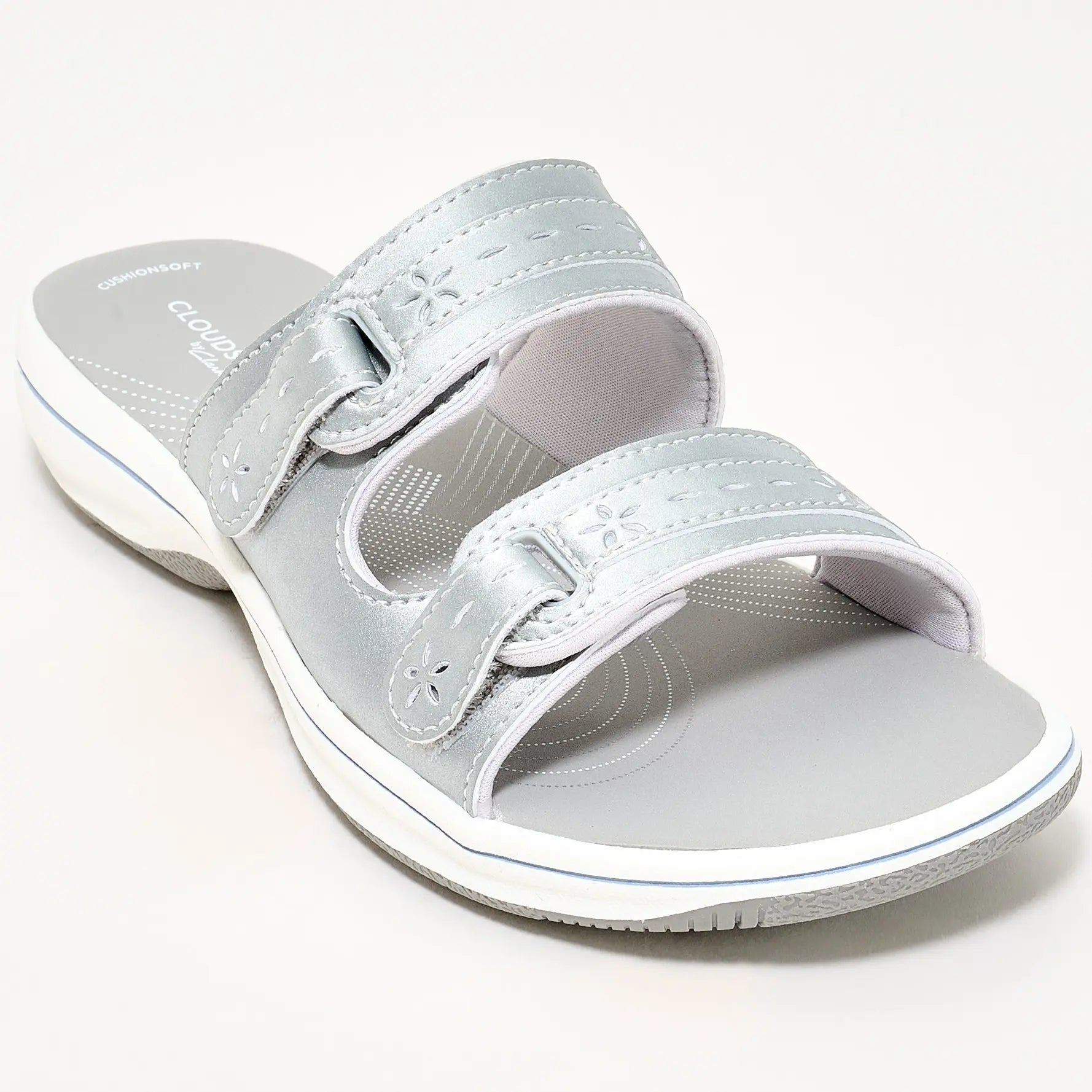 Clarks Cloudsteppers Adjustable Slide Sandals in Breeze Rosa