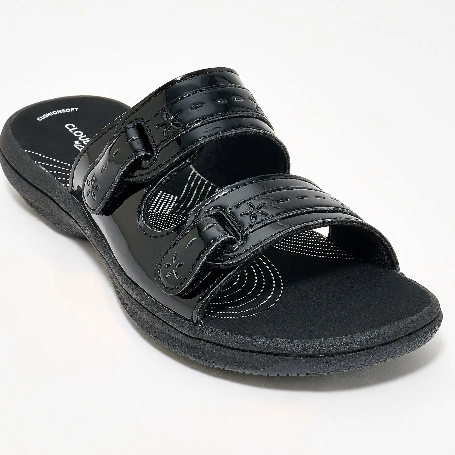 Clarks Cloudsteppers Adjustable Slide Sandals in Breeze Rosa