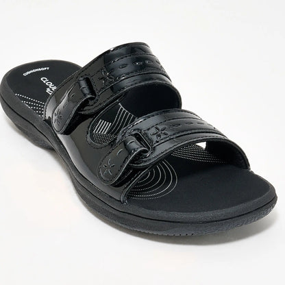 Clarks Cloudsteppers Adjustable Slide Sandals in Breeze Rosa
