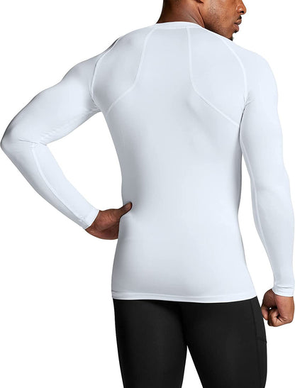 Men's UPF 50+ Long Sleeve Compression Rash Guard for Water Sports and Athletic Performance