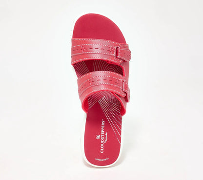 Clarks Cloudsteppers Adjustable Slide Sandals in Breeze Rosa
