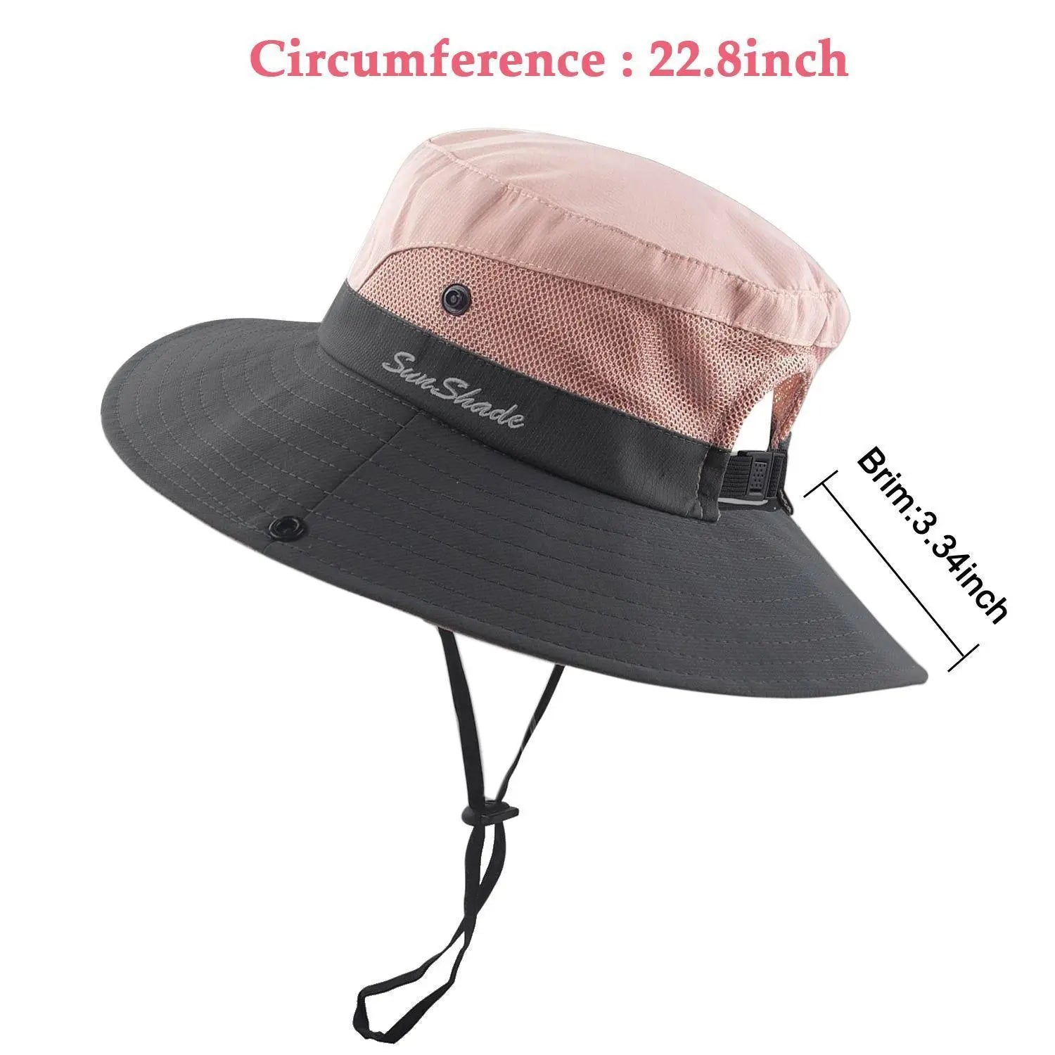 Women's Wide Brim Sun Protection Boonie Hat for Summer Activities - Adjustable, Quick-Dry, Breathable Polyester, Fits Head Circumference 21"-22.8