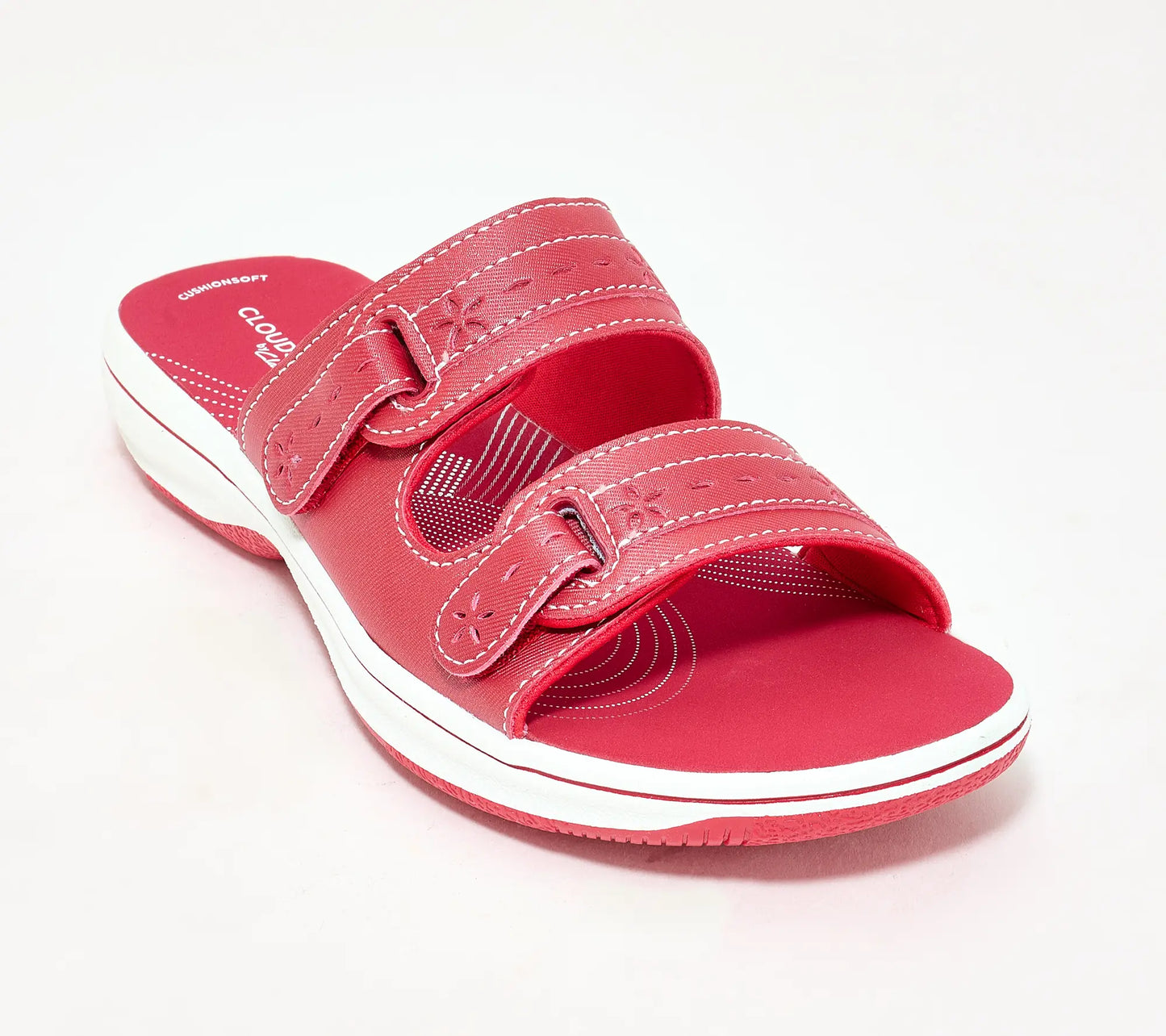 Clarks Cloudsteppers Adjustable Slide Sandals in Breeze Rosa