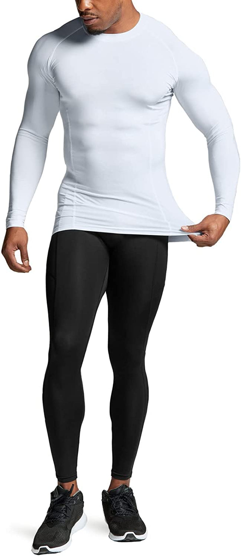 Men's UPF 50+ Long Sleeve Compression Rash Guard for Water Sports and Athletic Performance
