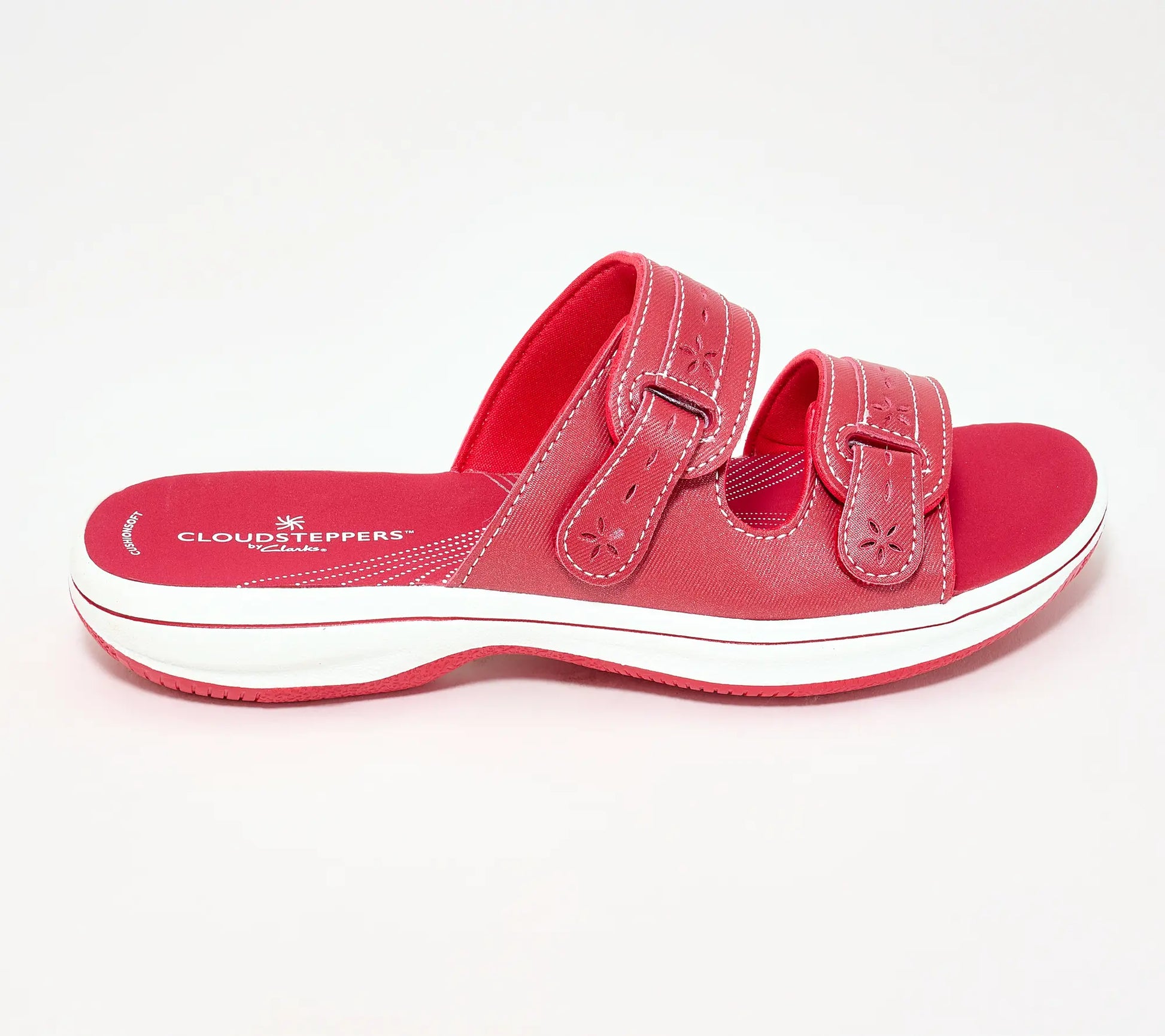Clarks Cloudsteppers Adjustable Slide Sandals in Breeze Rosa
