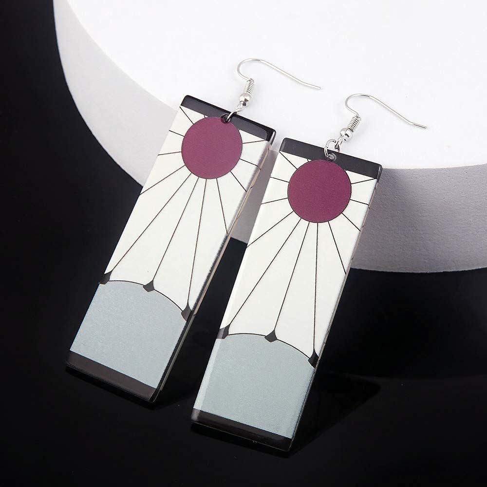Kamado Tanjiro Hanafuda Earrings - Kimetsu No Yaiba Cosplay Accessories for Women and Girls